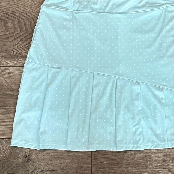 Sport Haley 17” High Rise Pleated Blue Dot Golf Skirt Size Medium - Picture 3 of 11